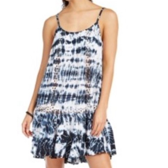 Nwt Raviya NAVY TIE-DYE Sleeveless Crochet Swim Cover-Up Dress -S - Picture 1 of 5